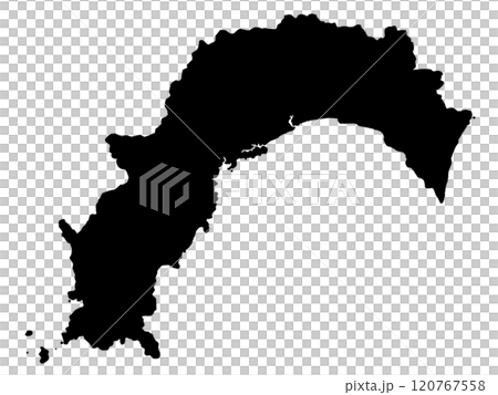 A slightly loose silhouette of Kochi Prefecture, Shikoku Region 120767558
