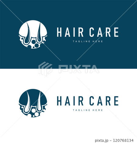 Hair care logo design simple hair skin care silhouette illustration vector template 120768134