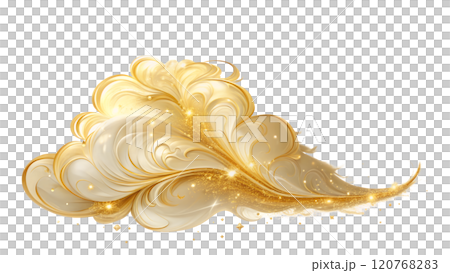 閃亮的金色雲狀裝飾漩渦設計 120768283