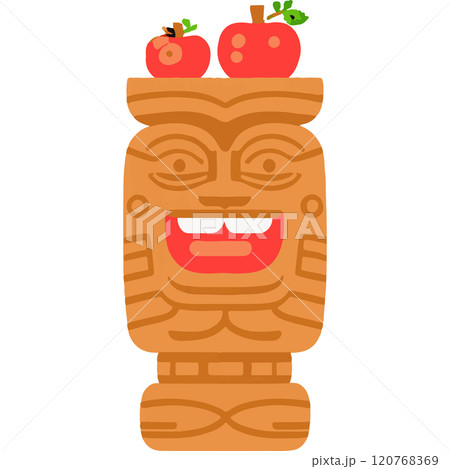 Beach Polynesia Mask Totem Statue 120768369