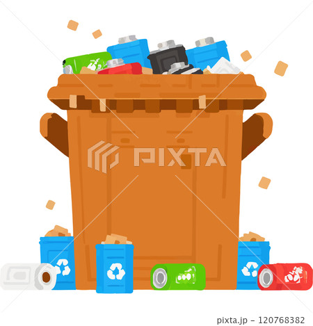 Disorder Urban Waste Trash Bin Disorder Urban Waste Trash Bin 120768382