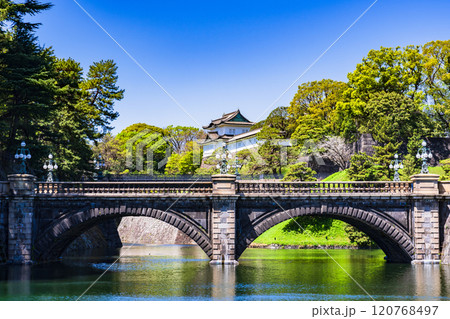 皇居 ( 江戸城 ) 伏見櫓 と 二重橋 は 都内観光 の 定番スポット 【 東京都 の 風景 】 皇居 ( 江戸城 ) 伏見櫓 と 二重橋 は 都内観光 の 定番スポット 【 東京都 の 風景 】 120768497