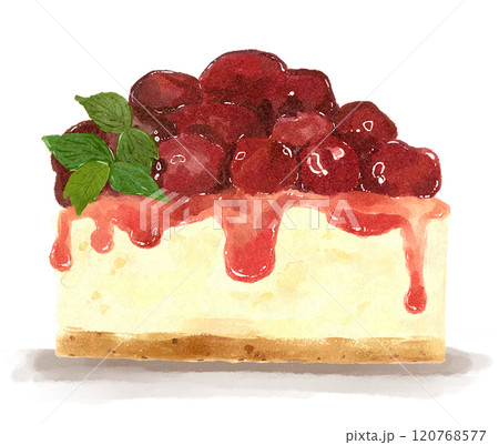 横から見たラズベリーのチーズケーキ 120768577