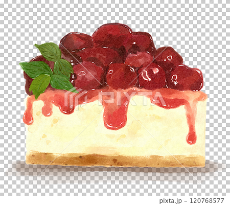 横から見たラズベリーのチーズケーキ 120768577