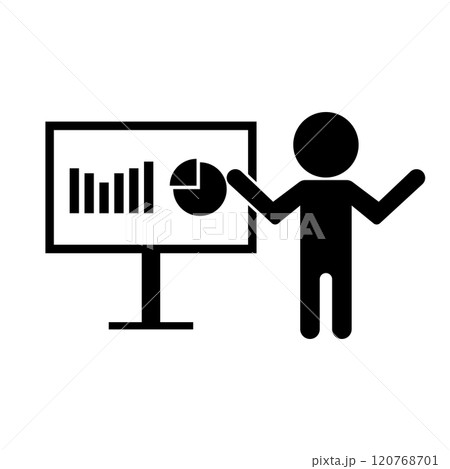 プレゼンしてる人のシルエットのイラスト素材 [120768701] - PIXTA