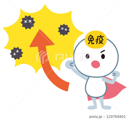 免疫力アップ　免疫細胞のキャラクター 120768801