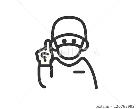 説明する、執刀医のアイコン（線画）のイラスト 120768992