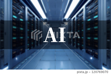 AI 開発 には 大量 の 計算資源 が 必要 【 GPU サーバー ルーム の イメージ 】 120769070