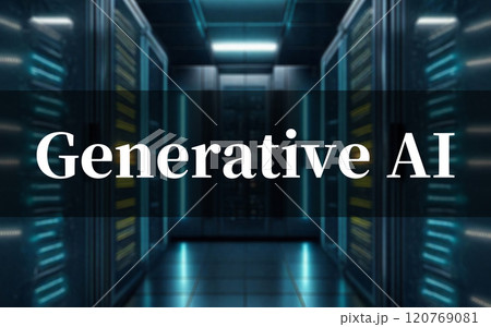 AI 開発 には 大量 の 計算資源 が 必要 【 GPU サーバー ルーム の イメージ 】 120769081