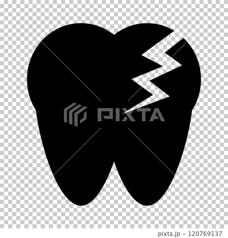 虫歯のシルエット 120769137