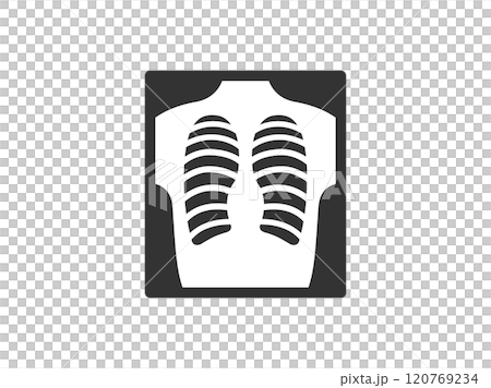 Illustration of X-ray icon (monochrome) 120769234
