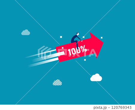 Businessman driving and growth. Business commercial success vector flat style 120769343