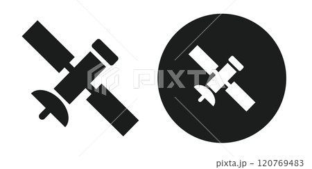 人工衛星やGPSを表すアイコン 120769483