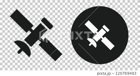 人工衛星やGPSを表すアイコン 120769483