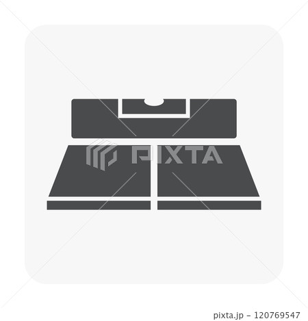 Tile floor construction or renovation vector icon, black silhouette style. 120769547