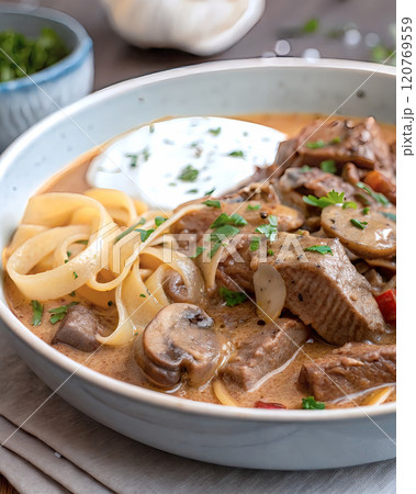 ママの作るビーフストロガノフ 120769559