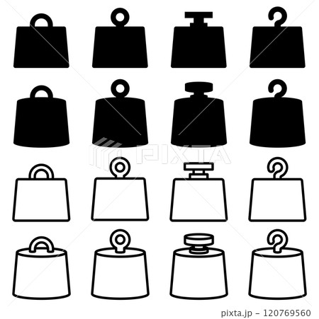 様々な形の重り、ウェイトのベクターイラストセット 120769560