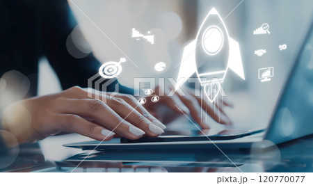 Business growth and startup launch concept EIDE 120770077