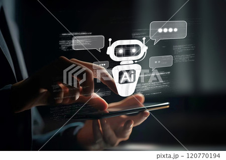 Human interact with AI artificial intelligence virtual assistant EIDE Human interact with AI artificial intelligence virtual assistant EIDE 120770194
