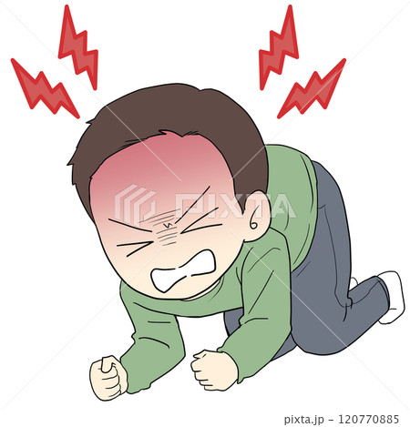 うずくまって悔しがる男性 漫符 うずくまって悔しがる男性 漫符 120770885