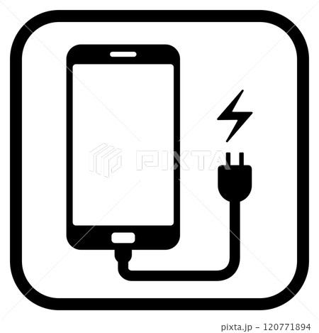 スマホの充電スポットを案内する標識 120771894