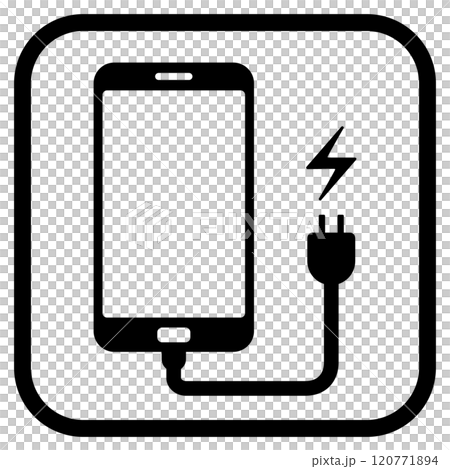 スマホの充電スポットを案内する標識 120771894