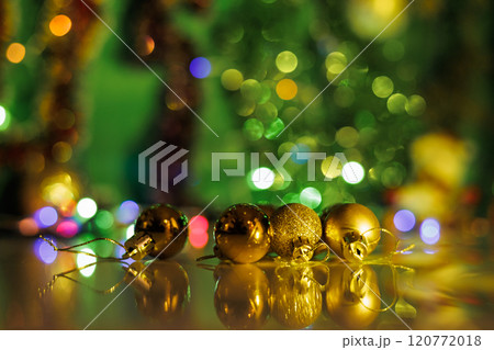 Christmas tree decorated with toys. 120772018