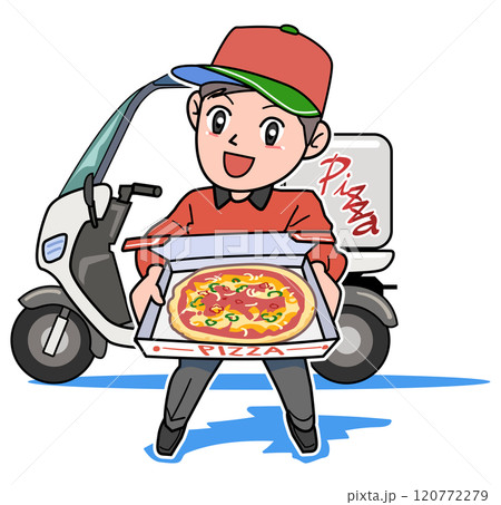 配送するピザ屋さん-スクーター 120772279