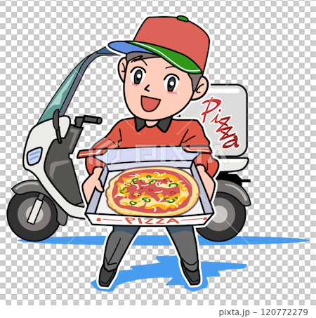 配送するピザ屋さん-スクーター 120772279