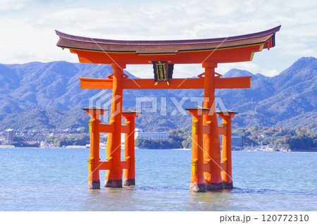 世界遺産・厳島神社の大鳥居 120772310
