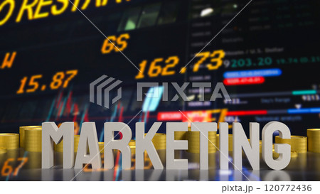 The marketing and coins for Business concept 3d rendering. 120772436