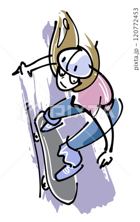 スケボー乗りの女の子 120772453