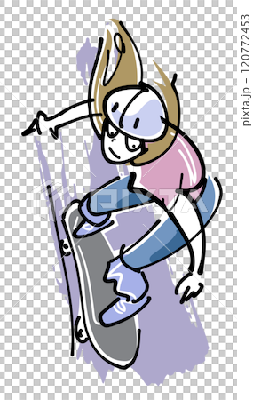 スケボー乗りの女の子 120772453