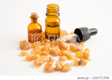 Frankincense or olibanum aromatic resin isolated on white background used in incense and perfumes. 120772790