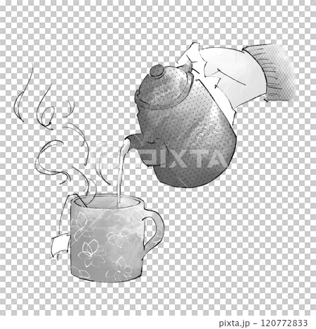 お茶を淹れるシーンのイラスト 120772833