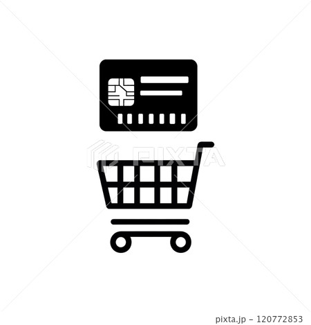 Bold Black Shopping Cart Icon for Digital Commerce and Retail Applications 120772853