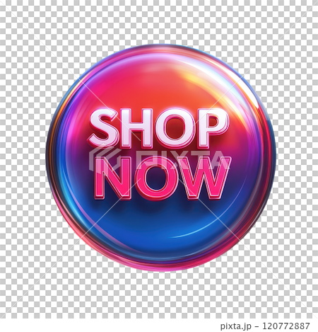 Vibrant Colorful  Shop Now  Button Icon for E commerce and Retail Promotions 120772887
