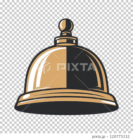 Bold Concierge Bell Icon with Distinct Black and Gold Palette 120773132