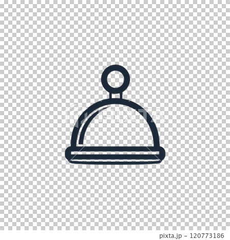 Minimalist Concierge Bell Icon with Thin Lines and Simple Design 120773186