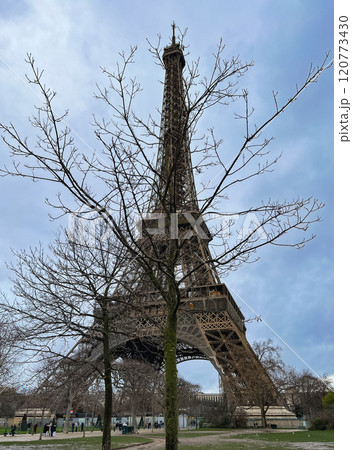 The Eiffel Tower in Paris, France. The Eiffel Tower is a wrought iron lattice tower in Paris, France. The Eiffel Tower in Paris, France. The Eiffel Tower is a wrought iron lattice tower in Paris, France. 120773430