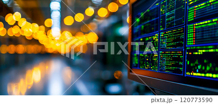 Vibrant Data Dashboard Displayed with Bokeh Background Effects 120773590