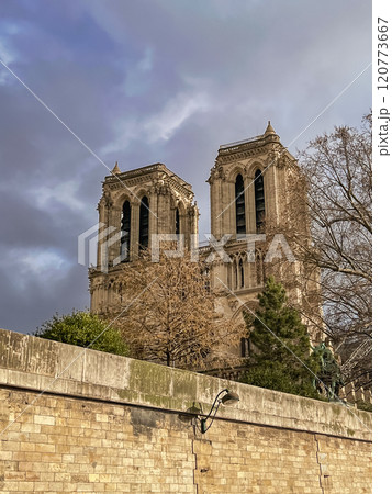 Notre Dame de Paris, France. Famous Notre Dame de Paris is a Roman Catholic church in Paris, France. 120773667
