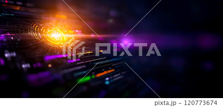 Abstract Digital Cosmic Patterns with Bright Glow and Colorful Lines Abstract Digital Cosmic Patterns with Bright Glow and Colorful Lines 120773674