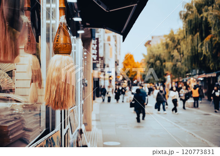 ソウル　骨董・工芸品店が並ぶインサドン（仁寺洞） 120773831