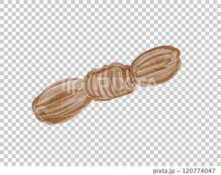 水彩手書き風に描いたこんにゃくおでんのベクターイラスト素材 120774047