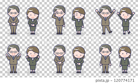Middle-aged men and women in suits 01 120774171