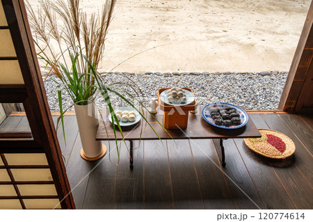 お月見の御供え お月見の御供え 120774614