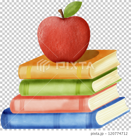 books and apple back to school  120774712