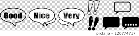 Business illustration material: Comment speech bubbles with sticky notes, messages, and exclamation marks Business illustration material: Comment speech bubbles with sticky notes, messages, and exclamation marks 120774717