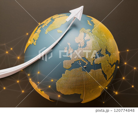 Arrow pointing upwards for future company growth. AI Generated. 120774848